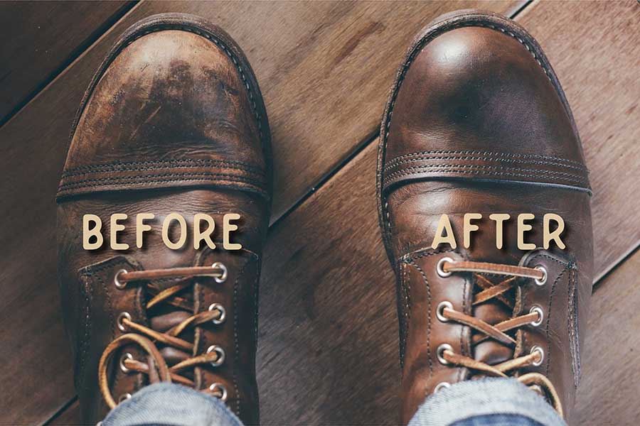 boot before after leather care
