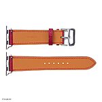 Apple Watch Band 41mm 40mm 38mm Premium Epsom Leather Burgundy Red - Image 3