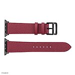 Apple Watch Band 41mm 40mm 38mm Premium Epsom Leather Burgundy Red - Image 4