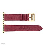 Apple Watch Band 41mm 40mm 38mm Premium Epsom Leather Burgundy Red - Image 6