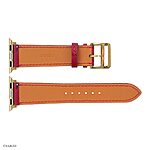 Apple Watch Band 41mm 40mm 38mm Premium Epsom Leather Burgundy Red - Image 7