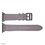 Apple Watch Band 41mm, 40mm, 38mm Premium Epsom Leather Smoky Gray - Image 3