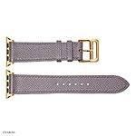 Apple Watch Band 41mm, 40mm, 38mm Premium Epsom Leather Smoky Gray - Image 4