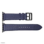 Apple Watch Strap 41mm 40mm 38mm Premium EPSOM Calf Leather Navy Blue - Image 4