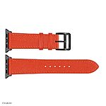 Apple Watch Leather Band 41mm 40mm 38mm in Classic Orange - Image 4