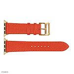 Apple Watch Leather Band 41mm 40mm 38mm in Classic Orange - Image 6