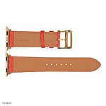 Apple Watch Leather Band 41mm 40mm 38mm in Classic Orange - Image 7