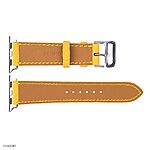 Apple Watch Band 41mm 40mm 38mm Classic Yellow Leather - Image 3
