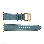 Apple Watch Band 41mm 40mm 38mm – Classic Blue Gray Leather - Image 6
