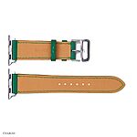 Apple Watch Strap 41mm 40mm 38mm Classic Green Leather - Image 3