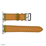 Apple Watch Band 41mm 40mm 38mm Leather Olive Green Classic Style - Image 3