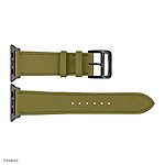 Apple Watch Band 41mm 40mm 38mm Leather Olive Green Classic Style - Image 4