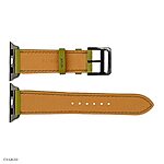 Apple Watch Band 41mm 40mm 38mm Leather Olive Green Classic Style - Image 5