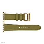 Apple Watch Band 41mm 40mm 38mm Leather Olive Green Classic Style - Image 6