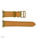 Apple Watch Band 41mm 40mm 38mm Leather Olive Green Classic Style - Image 7