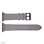 Apple Watch Band 49mm 45mm 44mm Premium Epsom Leather Smoke Gray - Image 3
