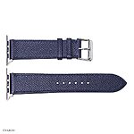 Apple Watch Strap 49mm 45mm 44mm Premium Epsom Calf Leather in Navy Blue