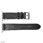 Apple Watch Band 49mm 45mm 44mm Black Leather Vintage Style