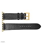 Apple Watch Band 49mm 45mm 44mm Black Leather Vintage Style - Image 5