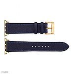 Apple Watch Band 49mm 45mm 44mm Leather in Navy Blue, Classic Style - Image 6