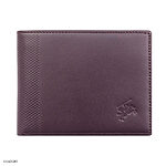 Men's NAPA Cowhide Wallet with Smooth Grain, Plaid Print in Brown, Large Size