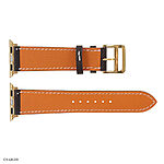 Apple Watch Band 41mm 40mm 38mm Premium Epsom Calf Leather in Midnight Green with White Stitching - Image 7