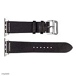 Apple Watch Band 41mm 40mm 38mm Black Leather Vintage Thread Style
