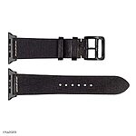 Apple Watch Band 41mm 40mm 38mm Black Leather Vintage Thread Style - Image 4