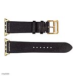 Apple Watch Band 41mm 40mm 38mm Black Leather Vintage Thread Style - Image 6