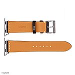 Apple Watch Band 49mm 45mm 44mm Black Leather Vintage Thread - Image 3