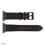 Apple Watch Band 49mm 45mm 44mm Black Leather Vintage Thread - Image 4