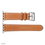 Apple Watch Band 41mm 40mm 38mm, Yellow Cow Leather Classic Style with White Stitching