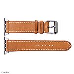 Apple Watch Band 49mm 45mm 44mm Yellow Cow Leather Classic Style with White Stitching