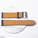 Premium Epsom Calf Leather Watch Strap in Navy Blue, Flat Thin, 22mm - Image 2