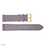 High-End Calfskin Epsom Leather Watch Strap in Smoky Grey – Flat, Thin, 18mm - Image 4