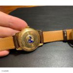 Brown Leather Watch Strap, Classic Flat Slim with White Stitching, 22mm - Image 4