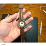 20mm Classic Style Brown Leather Watch Strap with White Stitching - Image 3