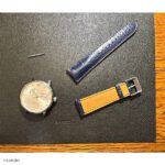 TOPHILL Navy Blue Crocodile Leather Watch Strap in Classic Style - Image 2