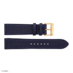 Navy Blue Leather Watch Strap, Classic Thin Flat Style, Size 18mm - Image 4