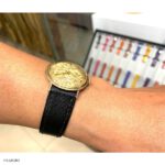 Classic Thin Flat Black Leather Watch Strap, Size 22mm - Image 5