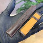 High-End EPSOM Calf Leather Watch Strap, Brown, 18mm - Image 3