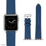 Apple Watch Band 41mm 40mm 38mm Premium Calfskin Epsom Leather in Blue - Image 2