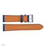Premium Calfskin EPSOM Blue Flat Slim Watch Strap 18mm - Image 2