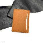 Gentle Soft Yellow Cowhide Leather Card Holder - Image 4