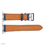 Apple Watch Band 41mm 40mm 38mm Premium Calfskin Epsom Leather in Blue - Image 3