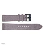 High-End Calfskin Epsom Leather Watch Strap in Smoky Grey – Flat, Thin, 18mm - Image 3