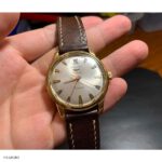 Brown Leather Watch Strap, Classic Flat Slim Style with White Stitching, 20mm - Image 2