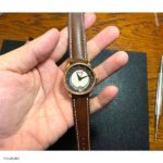 Classic Brown Leather Watch Strap with White Stitching 18mm - Image 2
