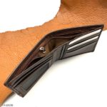 Men's Soft Leather Stripe Wallet in Brown, Large Size - Image 3
