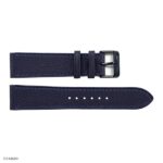 Navy Blue Leather Watch Strap, Classic Thin Flat Style, Size 18mm - Image 3
